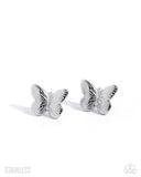 Paparazzi Monarch Moment- Silver Butterfly Stainless Steel Earrings