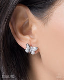 Paparazzi Monarch Moment- Silver Butterfly Stainless Steel Earrings
