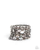 Paparazzi Monochromatic Mosaic- Silver Bracelet
