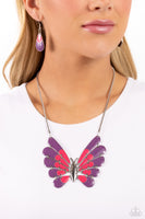 Paparazzi Moth Maven - Purple Butterfly Necklace