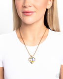 Paparazzi Motivated Maverick - Gold Oval Gem Necklace