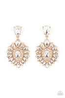 Paparazzi My Good LUXE Charm - Gold Marquise Cut Earrings