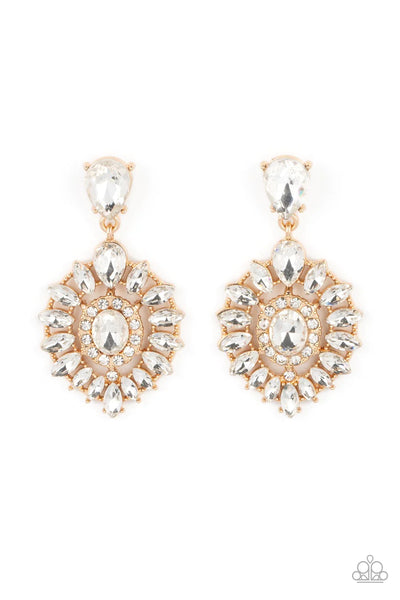 Paparazzi My Good LUXE Charm - Gold Marquise Cut Earrings