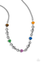 Paparazzi My HEARTBEAT Will Go On - Multi Hearts Necklace