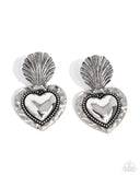 Paparazzi Mythical Moment - Silver Heart Earrings