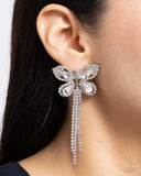 Paparazzi Next SOAR - White Butterfly  Earrings