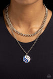Paparazzi Night and Day - Blue White Moon Necklace