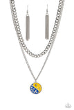 Paparazzi Night and Day - Yellow Blue Curve Necklace