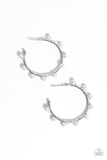 Paparazzi Night at the Gala - White Hoops Earrings