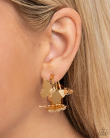 Paparazzi No WINGS Attached - Gold Butterfly Hoops