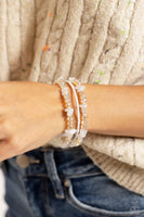 Paparazzi Notoriously Nuanced - White Coil Bracelet