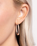 Paparazzi Now or LEISURE- Rose Gold Earrings