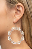 Paparazzi Ocean Surf - White Crystal-Like Beads Earrings