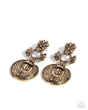 Paparazzi Officially Ornate- Gold Earrings