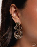 Paparazzi Officially Ornate- Gold Earrings