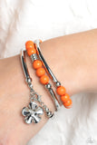 Paparazzi Off the WRAP - Orange Beading Bracelet