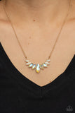 Paparazzi One Empire at a Time - Gold Iridescent Marquise Cut Necklace