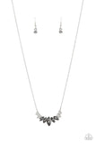 Paparazzi One Empire at a Time - Silver Smoky Marquise Cut Necklace