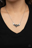 Paparazzi One Empire at a Time - Silver Smoky Marquise Cut Necklace