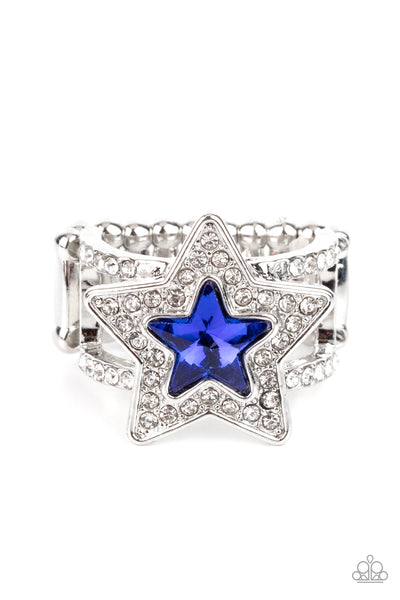 Paparazzi One Nation Under Sparkle - Blue Gem Star Ring