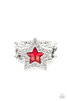 Paparazzi One Nation Under Sparkle - Red Star Ring