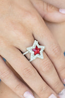 Paparazzi One Nation Under Sparkle - Red Star Ring