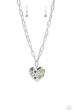 Paparazzi Online Dating - Green Heart Necklace