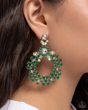 Paparazzi Opalescent Opulence- Green Earrings