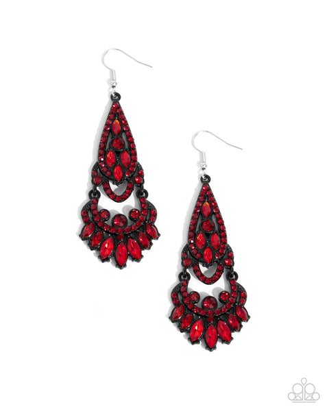 Paparazzi Opera Stage - Red Earrings