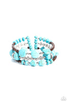 Paparazzi Operation Outdoors - Blue Turquoise Wooden Beads Bracelet