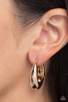 Paparazzi Oval Official - Gold- Hoops