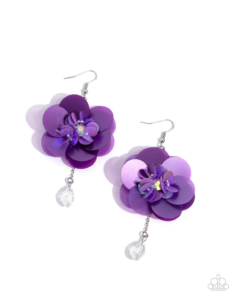 Paparazzi Oversized Opulence - Purple Earrings