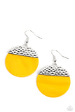Paparazzi SHELL Out - Yellow Shell Discs Earrings