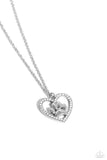 Paparazzi PET in Motion - White Heart Paw Necklace