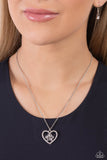 Paparazzi PET in Motion - White Heart Paw Necklace