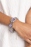 Paparazzi Pact of Petals - Purple Rhinestones Bracelet