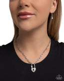 Paparazzi Padlock Potential- White Necklace