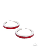 Paparazzi Painted Prowess- Red Hoops Earrings