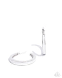 Paparazzi Painted Prowess- Silver Hoops Earrings