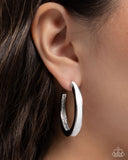 Paparazzi Painted Prowess- Silver Hoops Earrings