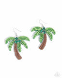 Paparazzi Pampered Palm Tree- Green Earrings