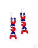 Paparazzi Pampered Patriot- Red Earrings