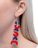 Paparazzi Pampered Patriot- Red Earrings