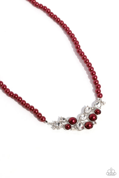 Paparazzi Pampered Pearls - Red Necklace