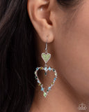 Paparazzi Parallel Passion - Green Heart Earrings
