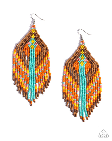 Paparazzi Paramount Pattern- Multi Seadbeeds Earrings