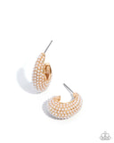 Paparazzi Particular Pearls- Gold Earrings