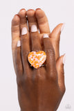 Paparazzi Patterned Promenade - Orange Ring