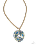 Paparazzi Peacock Patchwork- Brass Necklace