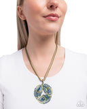 Paparazzi Peacock Patchwork- Brass Necklace